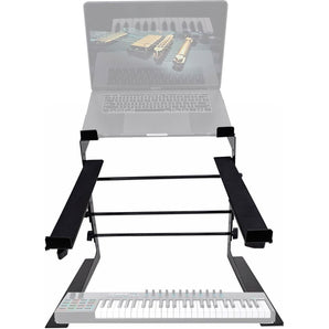 Rockville Dual Shelf Laptop+Controller Stand for Alesis VI49 Keyboard