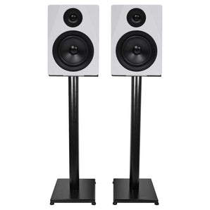 Pair Rockville APM5W 5.25" 250 Watt USB Studio Monitor Speakers+Black 29" Stands