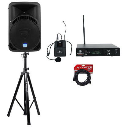 RPG15BT V2 Speaker + Stand + UHF Headset Bundle