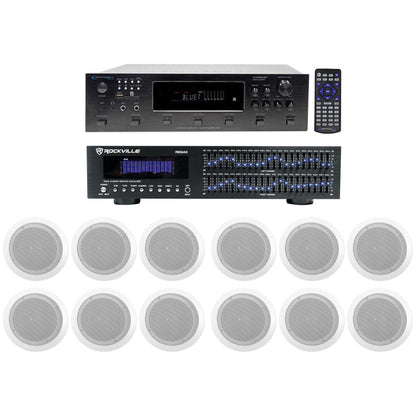 6-Zone Receiver with (6) Pairs of White 6.5" In-Ceiling Speakers, Home Package