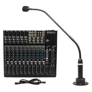 Mackie 1402VLZ4 14-channel Soundboard Mixing Console Mixer+Podium Mic For Church