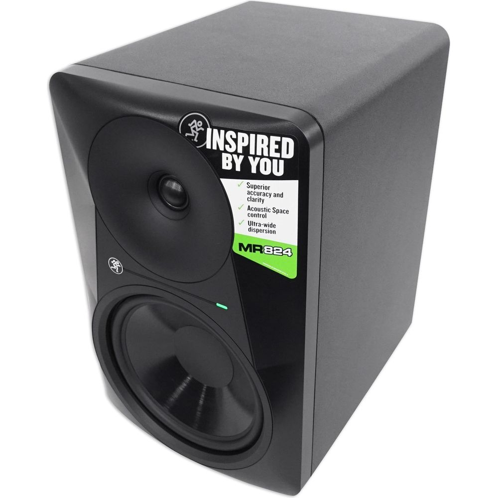 MR824 8" 85w Powered Studio Monitor Class A/B Bi-Amp Speaker+Headphones