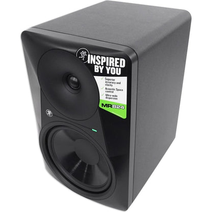 MR824 8" 85w Powered Studio Monitor Class A/B Bi-Amp Speaker+Headphones