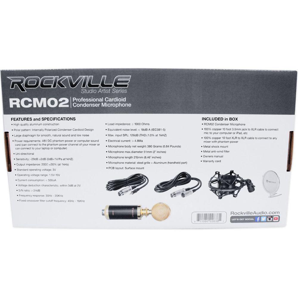 RCM02 Condenser Microphone + PSP5 48V Phantom Power Supply Bundle