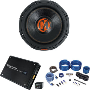 Memphis Audio MJP1222 12" 1500 Watt MOJO Car Subwoofer+Mono Amplifier+Amp Kit