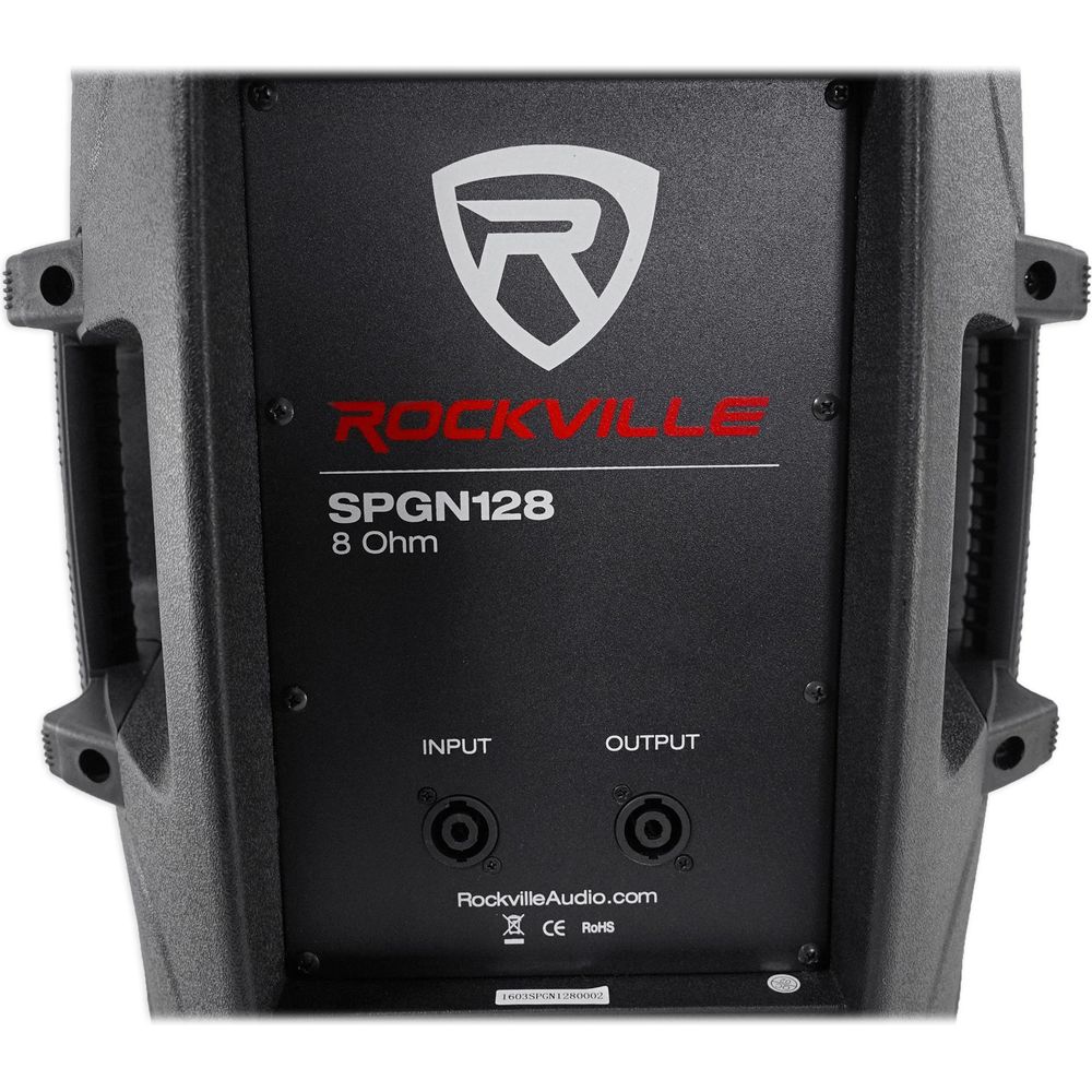 Crown XLi1500 Amplifier + (2) Rockville SPGN128 12in Speakers + Stands + Cables