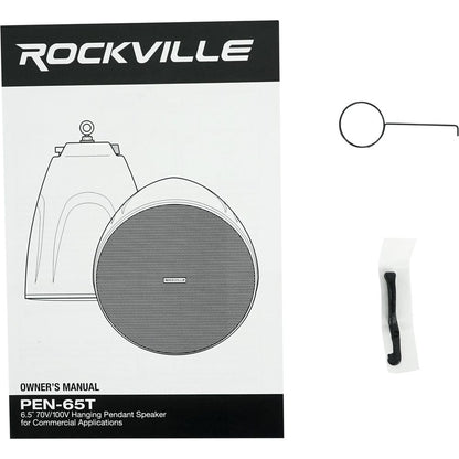 6-Zone Commercial Amp+7 Black Pendant Speakers For Restaurant/Bar/Cafe