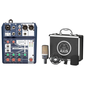 AKG C214 Pro Studio Condenser Microphone Recording Mic+Soundcraft 5-Ch. Mixer
