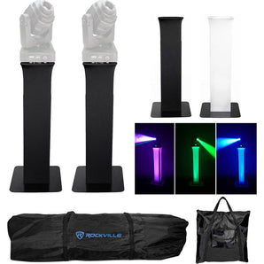 2) Totem Light Stands+Black+White Scrims For Chauvet Q_Spot 260 LED Moving Heads