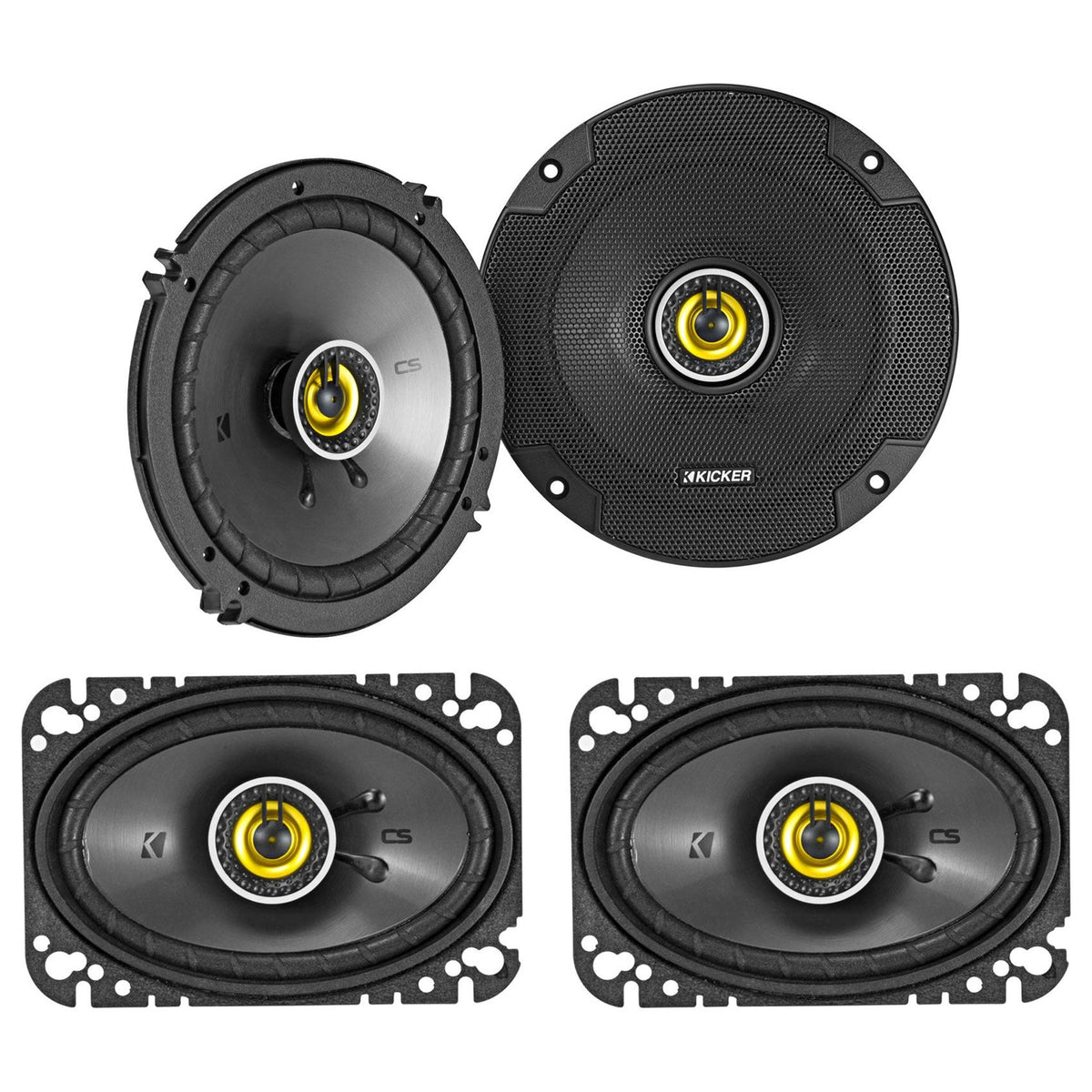 CSC 6.5" 600W + CSC 4x6" 300W Coaxial Speaker Combo Pack