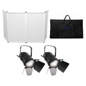 (2) Chauvet DJ EVE F-50Z LED Fresnel DMX Warm White D-Fi Spot Lights+DJ Facade