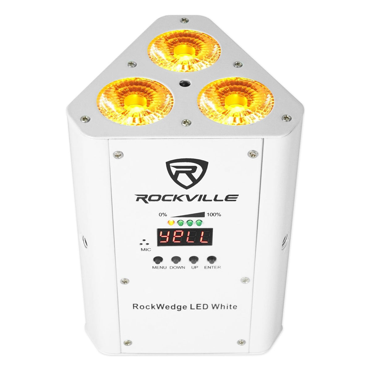 (6) RockWedge LED White Battery Powered Lights+Wireless DMX Controller