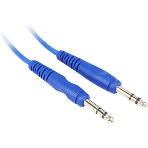 Rockville RCTR110BL 10' 1/4'' TRS to 1/4'' TRS Cable, Blue, 100% Copper