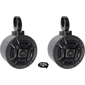 (2) Polk Audio 5.25" 360° Swivel Black Aluminum Wakeboard Tower Speakers