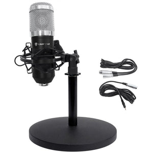 Rockville RCM01 Studio Podcast Recording Microphone+Samson Desktop Mic Stand