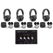 PRO-M50 Headphones 4-Pack + RHPA4 Headphone Amp Bundle