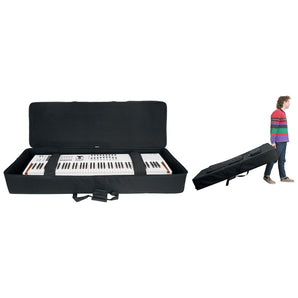Rockville ROLLING BAG 88 Key Keyboard Case w/ Wheels+Trolley Handle and Large Pocket