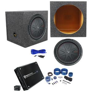 Kicker 48CWR122 COMPR12 1000W 12" Subwoofer+Sealed Box+Mono Amplifier+Amp Kit