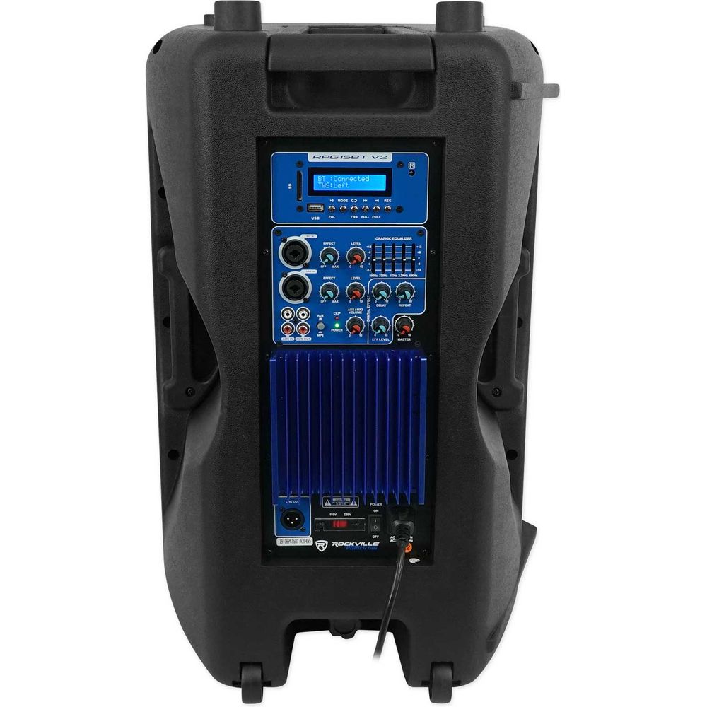 2 RPG15BT 15" Powered 1000W Wireless Link DJ Speakers Bluetooth+Totems