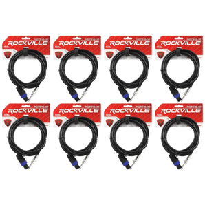 8 Rockville RCTS1610 10' 16 AWG 1/4" TS to Speakon Pro Speaker Cable 100% Copper