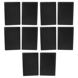 (10) Rockville RockSlim 70B Black 5.25" 70v Commercial Restaurant Wall Speakers