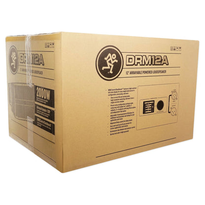 (2) DRM12A 2000W 12in Powered DJ PA Speaker Bundle with Covers & Stands