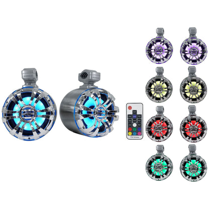 WB65KLS Silver 4-Pack + RXM‑S20 Amp + RWK8ATV OFC Wiring Kit Bundle