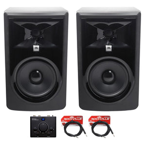 2 JBL 306P MkII 6" Powered Studio Monitors+Presonus Bluetooth Monitor Controller