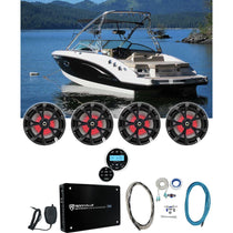 RKL80MB Black 8" Marine Speakers 2-Pack + RGHR2 Receiver Bundle
