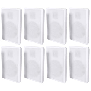 8 Rockville RockSlim White Home Theater 5.25" 240w Easy Wall Mount Slim Speakers