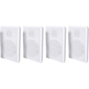 4 Rockville RockSlim White Home Theater 5.25" 240w Easy Wall Mount Slim Speakers
