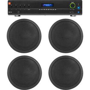 JBL Commercial 70v Amp+(4) Black 6" Ceiling Speakers For Restaurant/Bar/Cafe