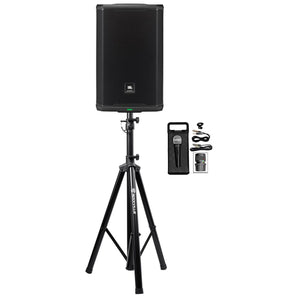 JBL PRX908 8" 1000w RMS Powered 2-Way DJ PA Speaker w/ DSP+Stand+Microphone