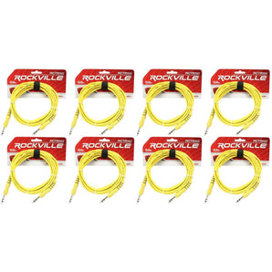 8 Rockville RCTR110Y Yellow 10' 1/4'' TRS to 1/4'' TRS  Cable 100% Copper