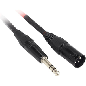 2 Rockville RCXMB30-R Red 30' Male REAN XLR to 1/4'' TRS Balanced Cables