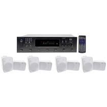 H12X500UBT 6-Zone Receiver & 4x HP65S-8 White 6.5" Speaker Bundle