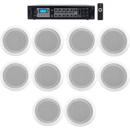 CC65T White 10-Pack + RCS180-6 6-Zone 180W Amp Bundle