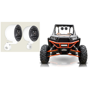 (2) Polk Audio 4" White 270 Watt Rollbar Tower Speakers For ATV/UTV/Cart