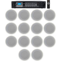 CC80T White 14-Pack + RCS180-6 6-Zone 180W Amp Bundle