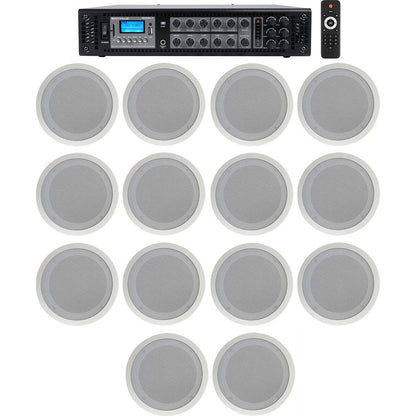 CC80T White 14-Pack + RCS180-6 6-Zone 180W Amp Bundle