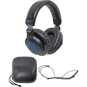Rockville DJ1500 DJ Headphones w/ Detachable Coil Cable, Case+Extra Ear Pad