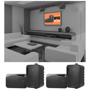 (4) Rockville HP4S-8 Black 4" Outdoor/Indoor Home Theater Swivel Speakers