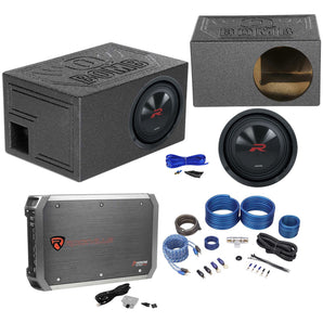 Alpine R2-W10D2 10" 750w Car Subwoofer+Vented Sub Box+Mono Amplifier+Amp Kit