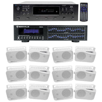6-Zone Receiver with (6) Pairs of White 4" Indoor/Outdoor Speakers, Home Package