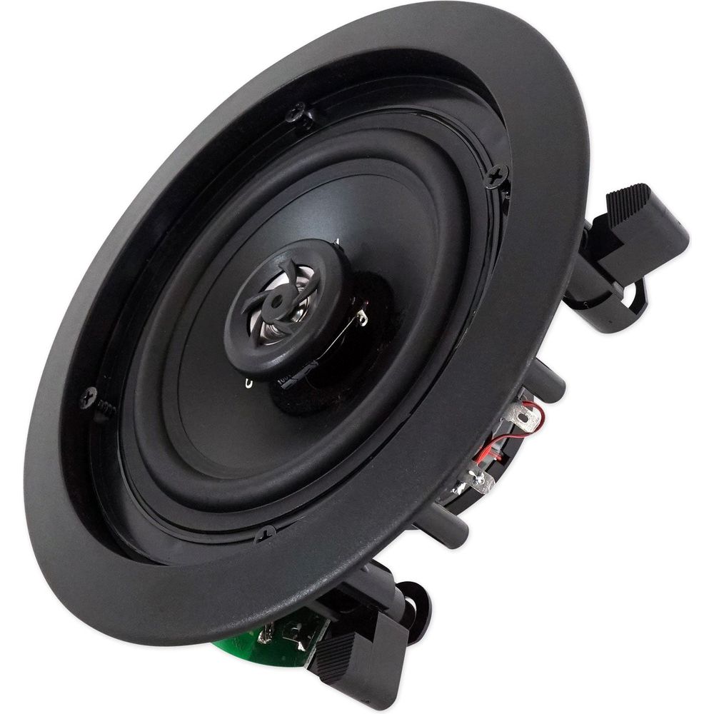 Commercial Amp+(8) 5.25" 2-Way Black Ceiling Speakers 4 Hotel/Office
