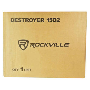 Rockville Destroyer 15D2 15 inch Competition Car Subwoofer+Mono Amplifier and Amp Kit