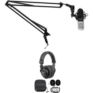 Rockville PC Gaming Streaming Twitch Bundle RCM01 Microphone+Headphones+Boom Arm