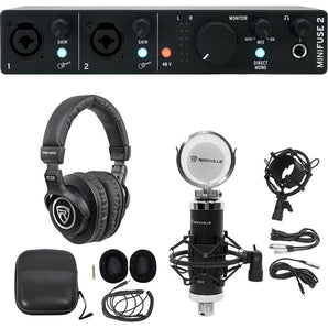 Arturia Minifuse 2 Black Portable Solo Audio Recording Interface+Mic+Headphones