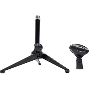 Rockville RDTS Adjustable Height Studio Desktop Tripod Microphone Stand+Mic Clip