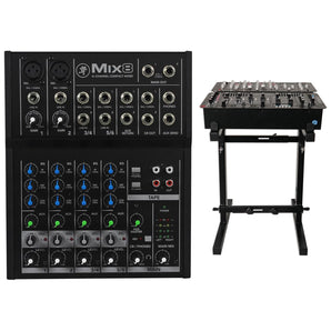 New Mackie Mix8 8-Ch Compact Mixer Constructed With a Durable Metal Chasis+Stand